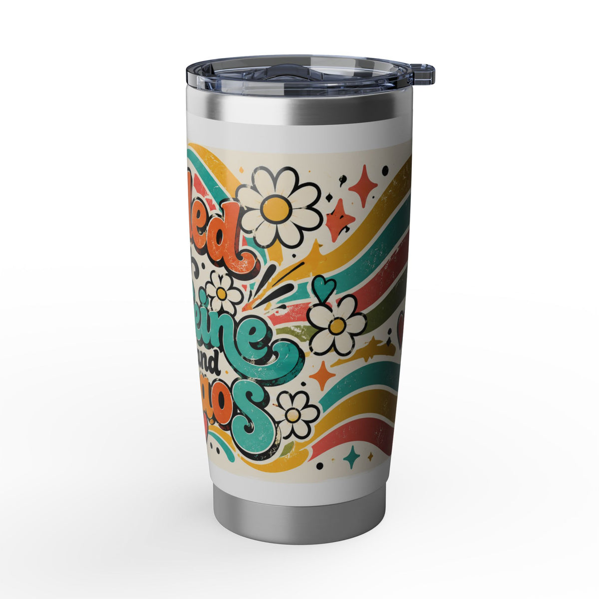 Fueled by Caffeine and Chaos 20oz Tumbler for Teachers, Parents, Leaders, Chaos Coordinators