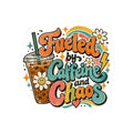 Fueled by Caffeine and Chaos Kiss-Cut Sticker for Busy Humans