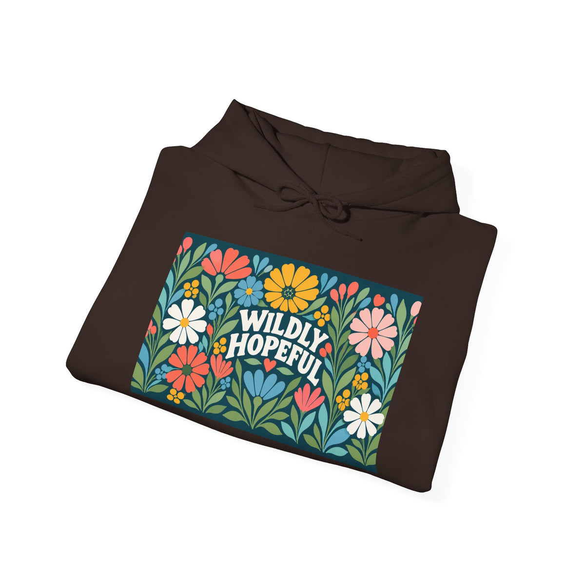 Wildly Hopeful Floral Hoodie — "Wildly Hopeful" Inspirational Retro-Flower Pullover