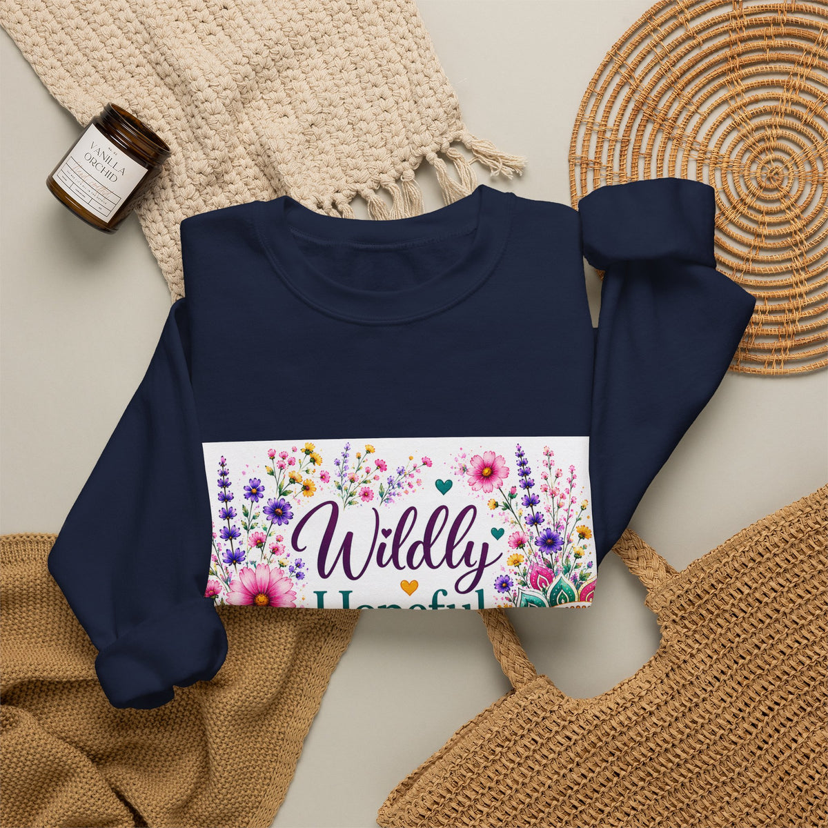 Crewneck Sweatshirt — Wildly Hopeful Floral Graphic