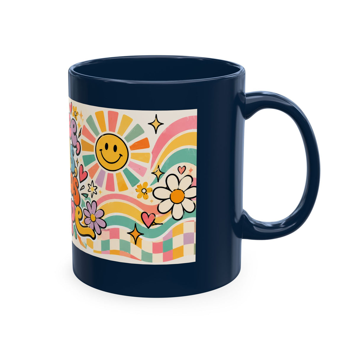 Coffee Kids Chaos & Hope Ceramic Mug — Retro Floral Teacher/Counselor/School Staff/Mom Coffee Cup
