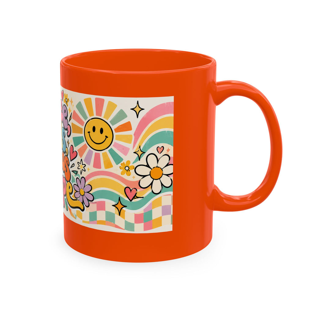 Coffee Kids Chaos & Hope Ceramic Mug — Retro Floral Teacher/Counselor/School Staff/Mom Coffee Cup
