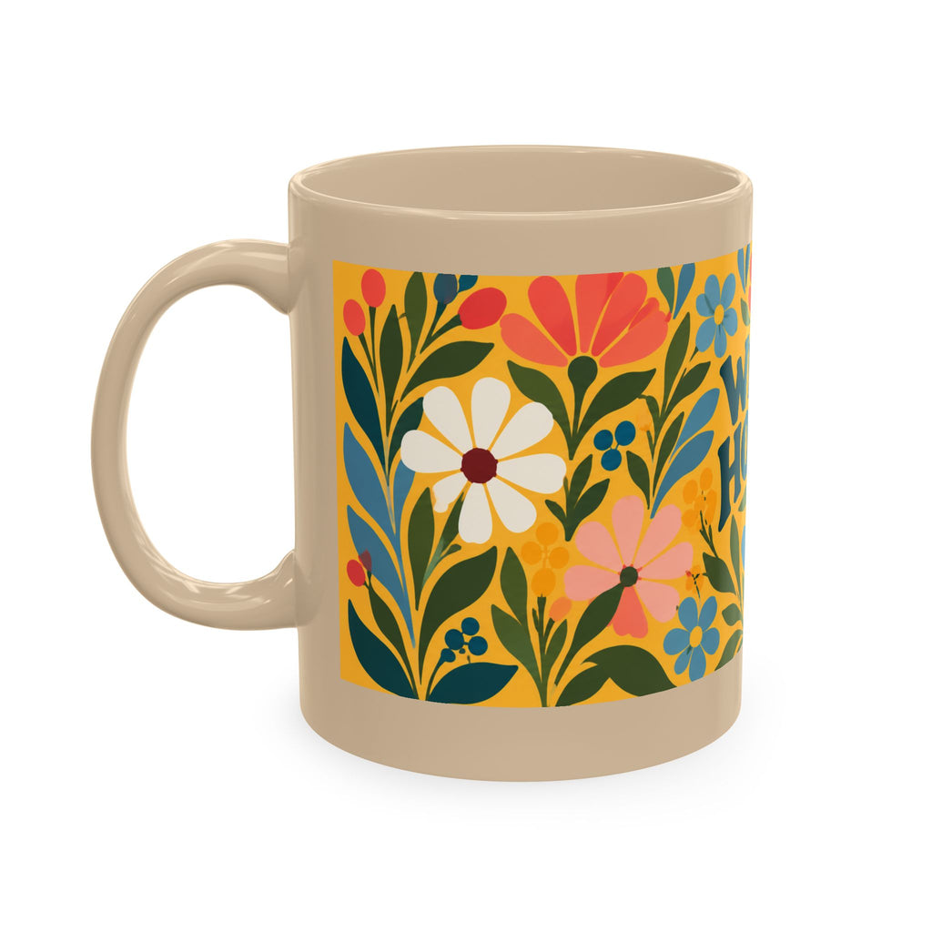 Wildly Hopeful Ceramic Mug – Floral Retro Inspirational Coffee Cup