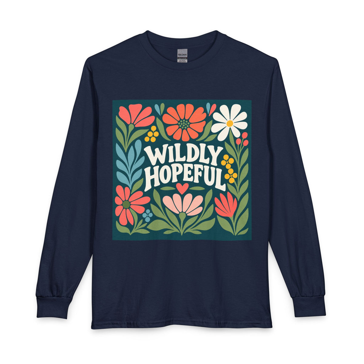 Wildly Hopeful Retro Floral Long Sleeve Tee