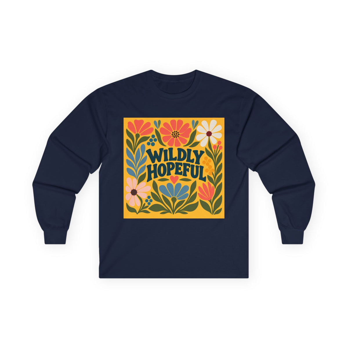 Wildly Hopeful Retro Floral Long Sleeve Tee