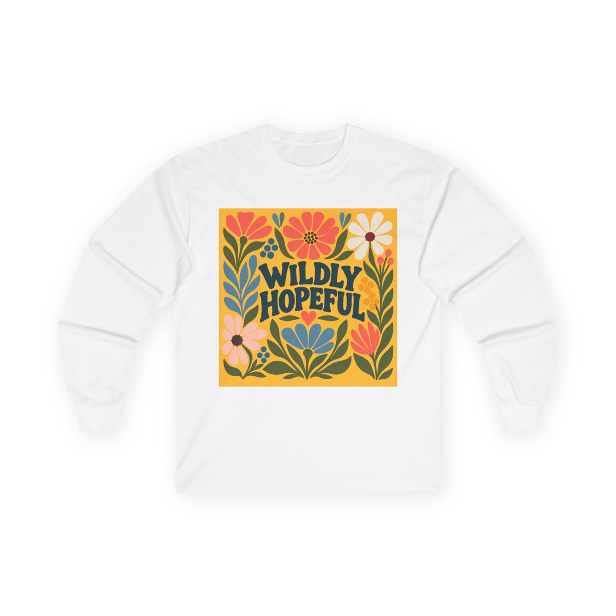 Wildly Hopeful Retro Floral Long Sleeve Tee