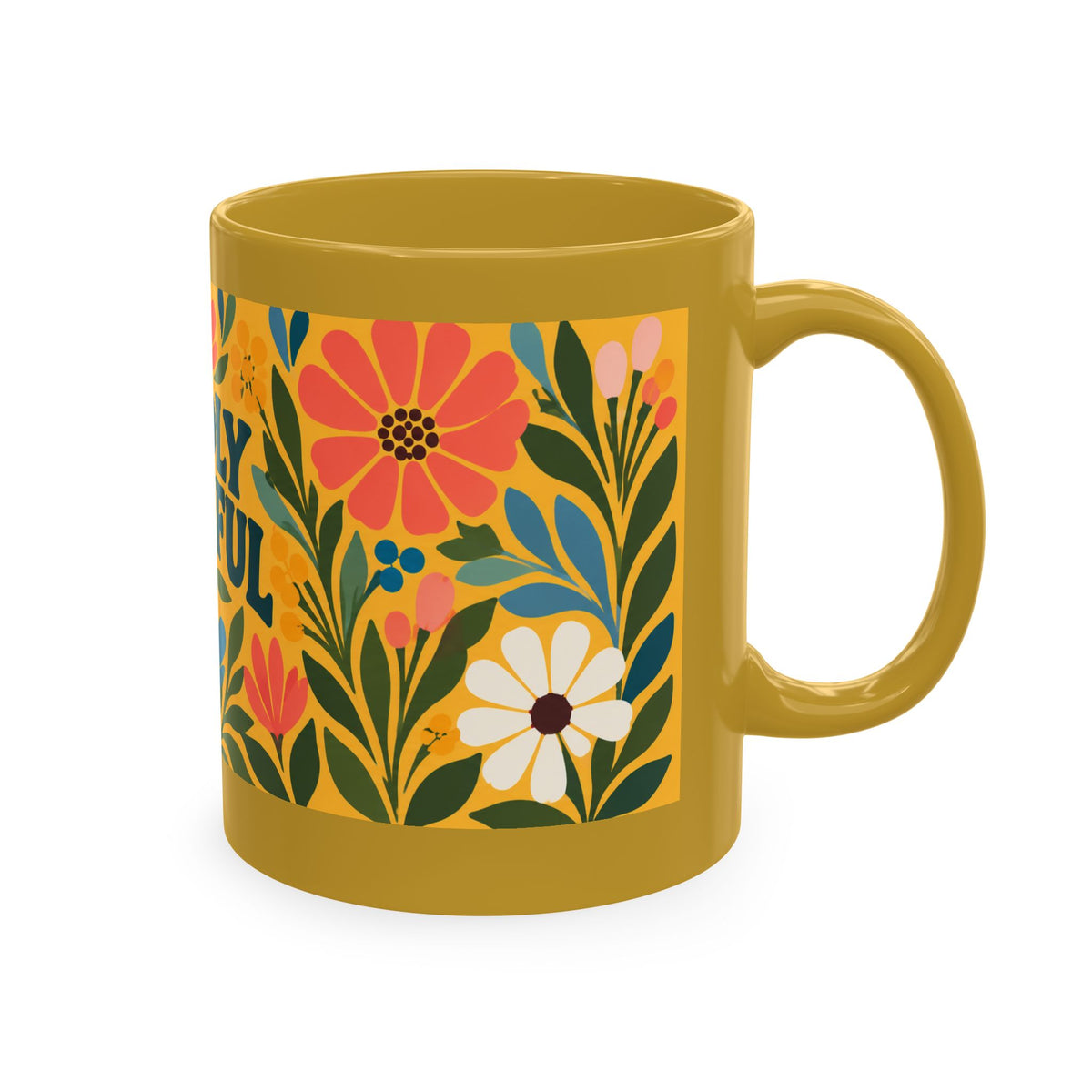 Wildly Hopeful Ceramic Mug – Floral Retro Inspirational Coffee Cup