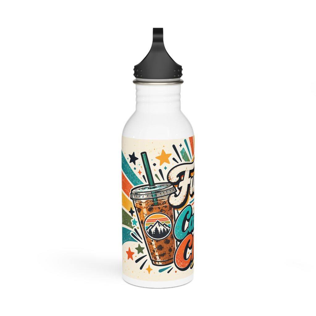 Fueled by Caffeine and Chaos Stainless Steel Water Bottle for Teachers, Dads, School Staff, Parents, All Who Love Their Caffeine