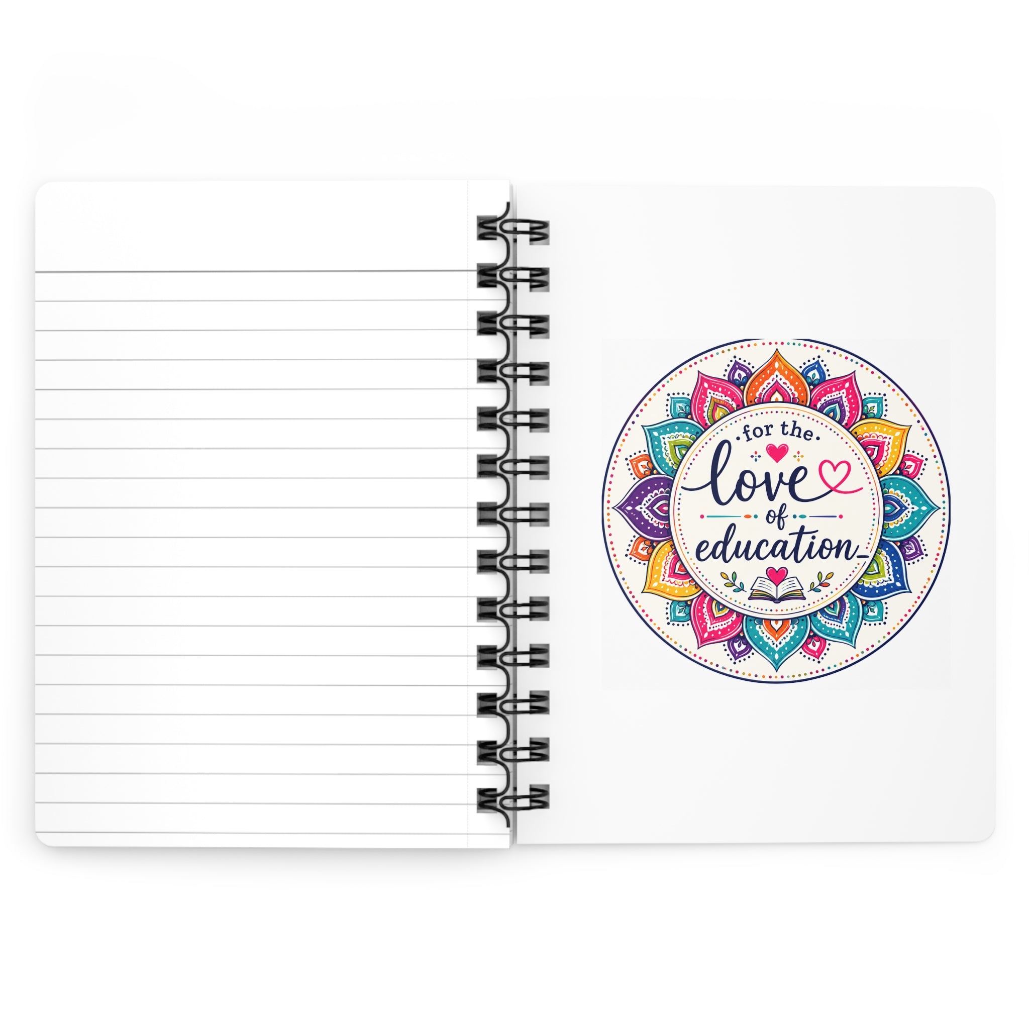 Spiral Journal — "Coffee, Kids, Chaos & Hope" Colorful Inspirational Notebook for Teachers & Parents