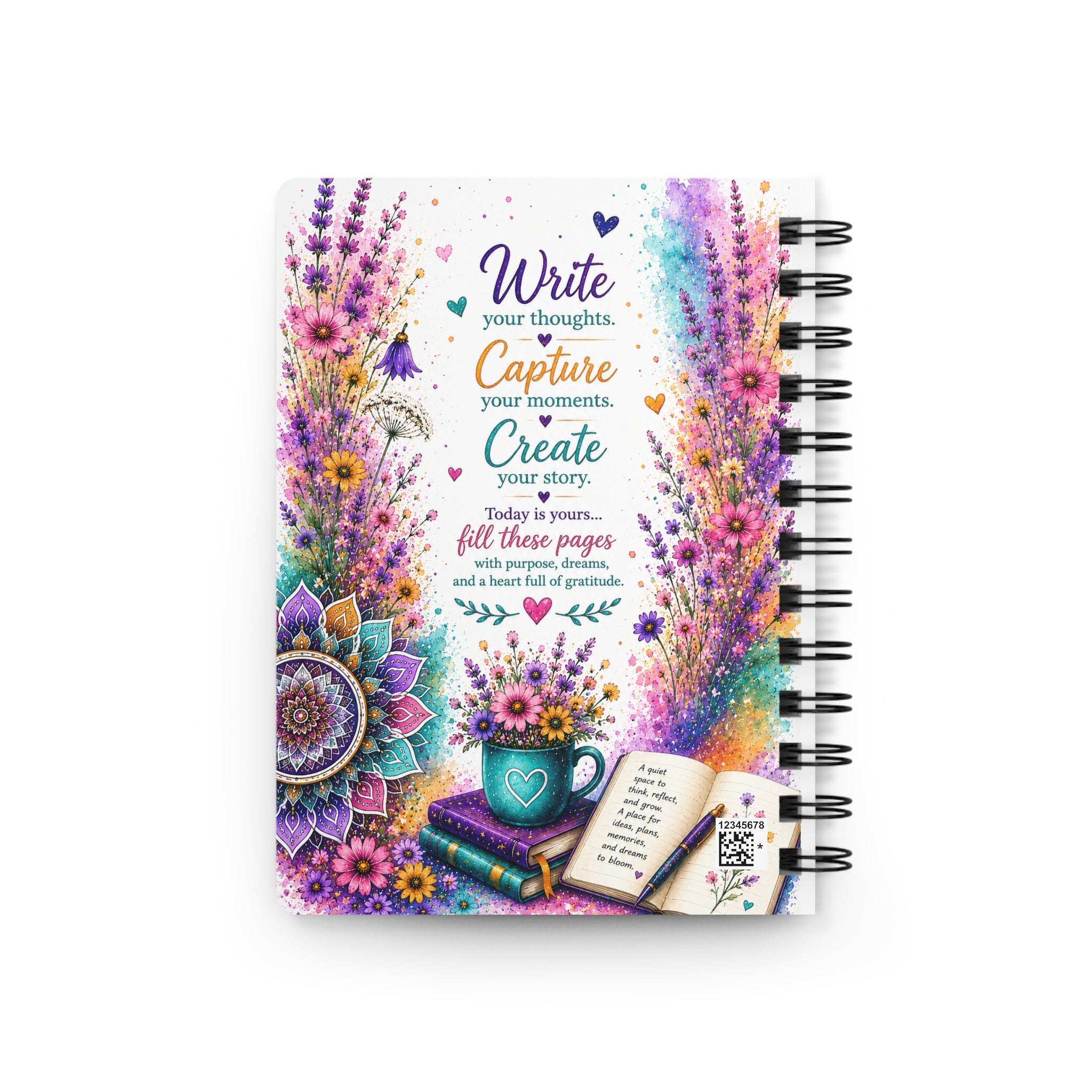 Choose Joy Spiral Journal — Floral Inspirational Notebook for Gratitude & Daily Writing