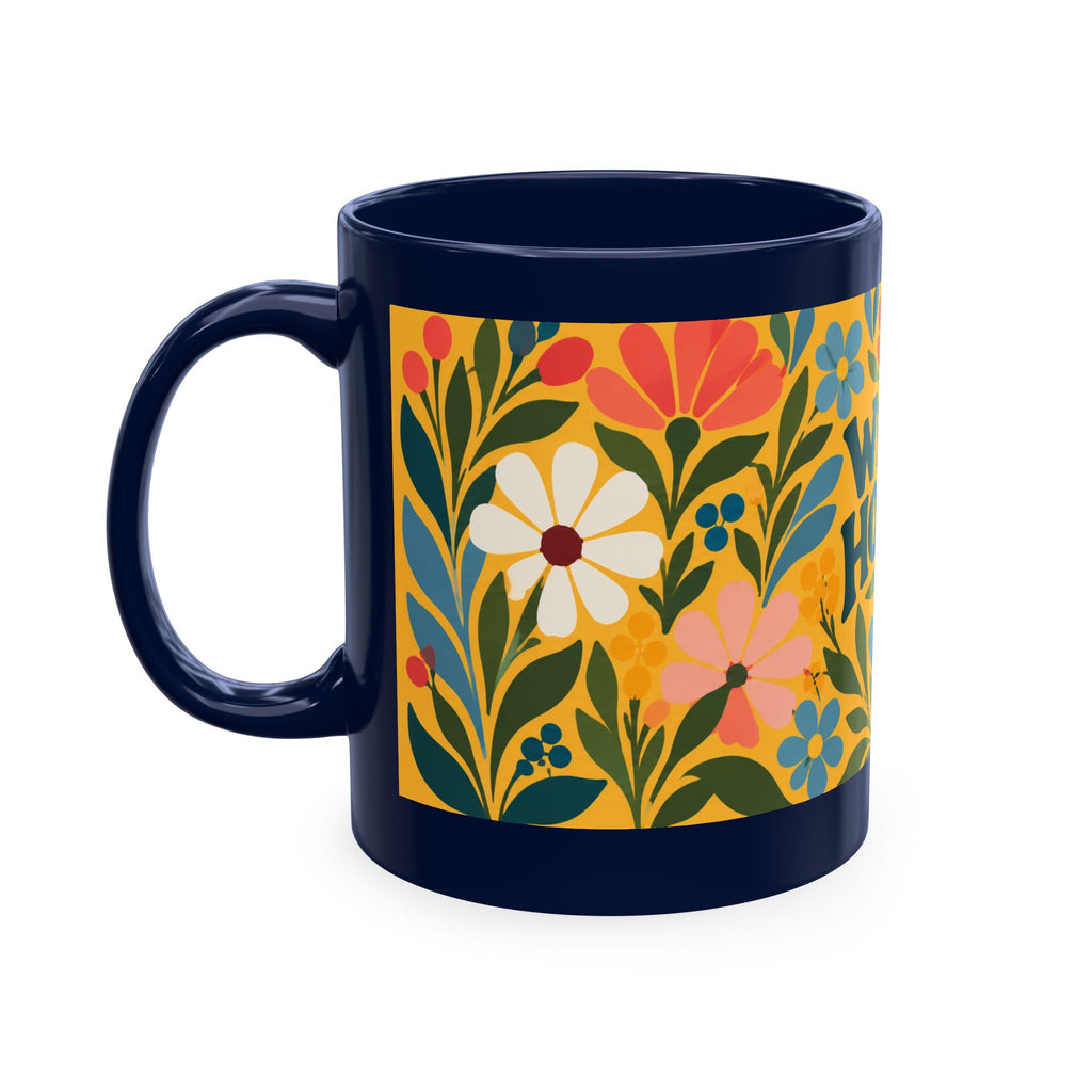 Wildly Hopeful Ceramic Mug – Floral Retro Inspirational Coffee Cup