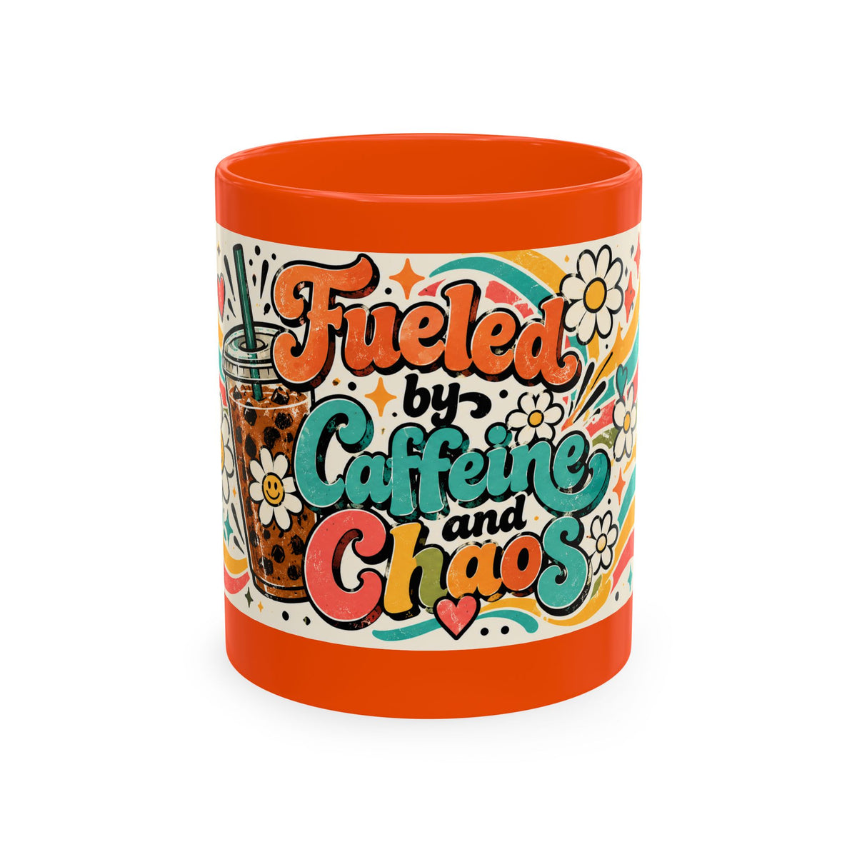 Fueled by Caffeine and Chaos Traditional Ceramic Mug for Teachers, Leaders, Chaos Coordinators