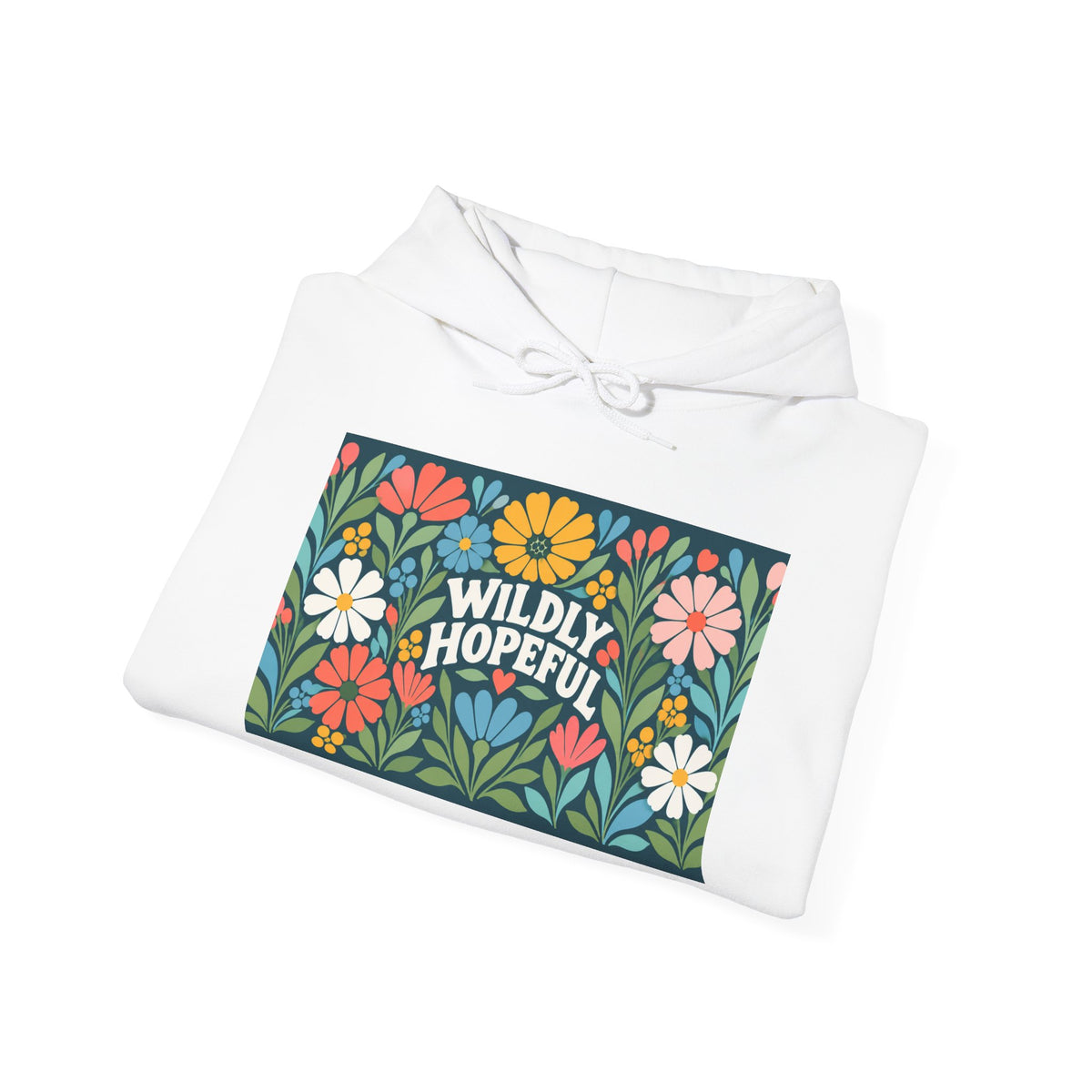 Wildly Hopeful Floral Hoodie — "Wildly Hopeful" Inspirational Retro-Flower Pullover