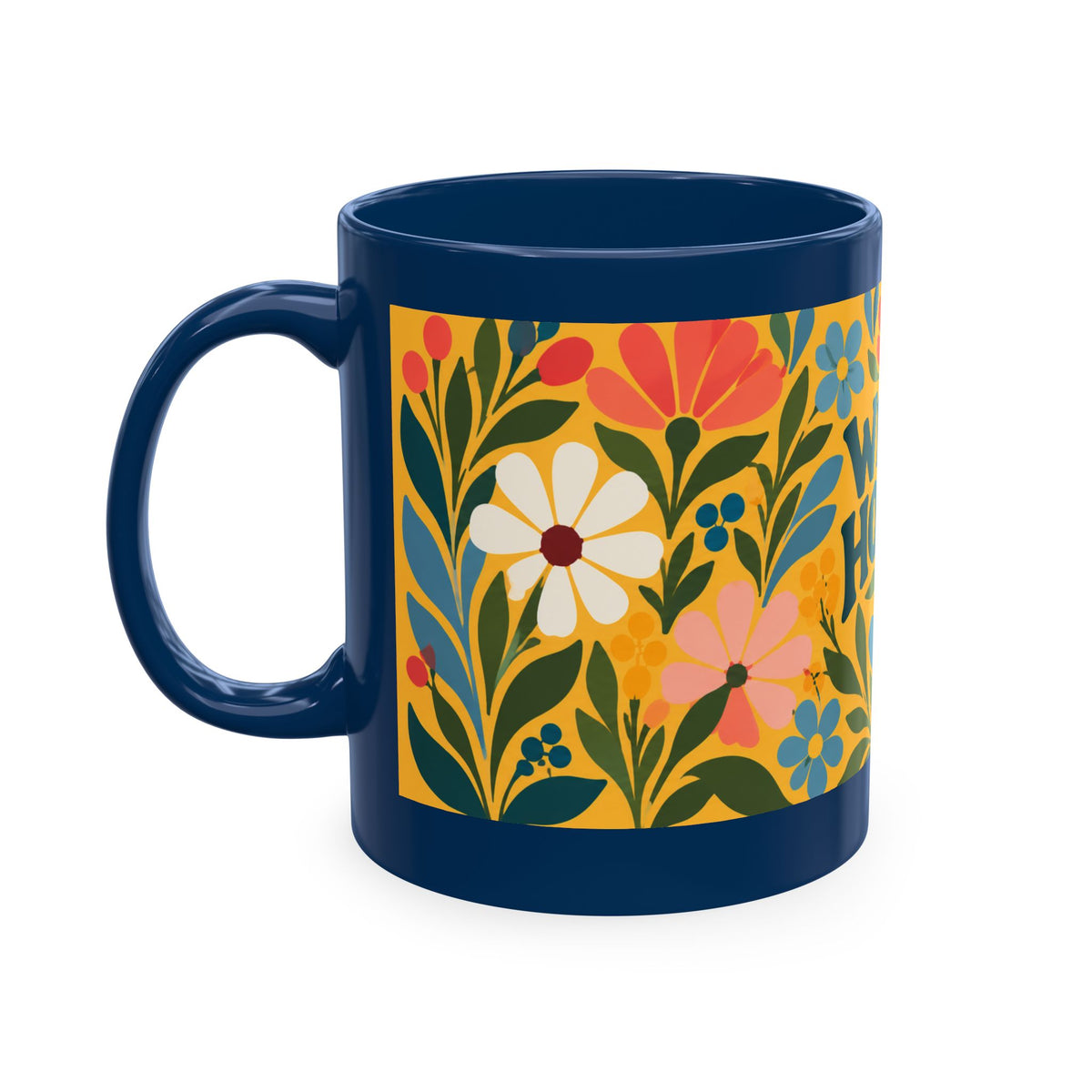 Wildly Hopeful Ceramic Mug – Floral Retro Inspirational Coffee Cup