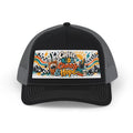 Coffee, Kids, Chaos & Hope Snapback Trucker Cap — Retro Camping Vibes