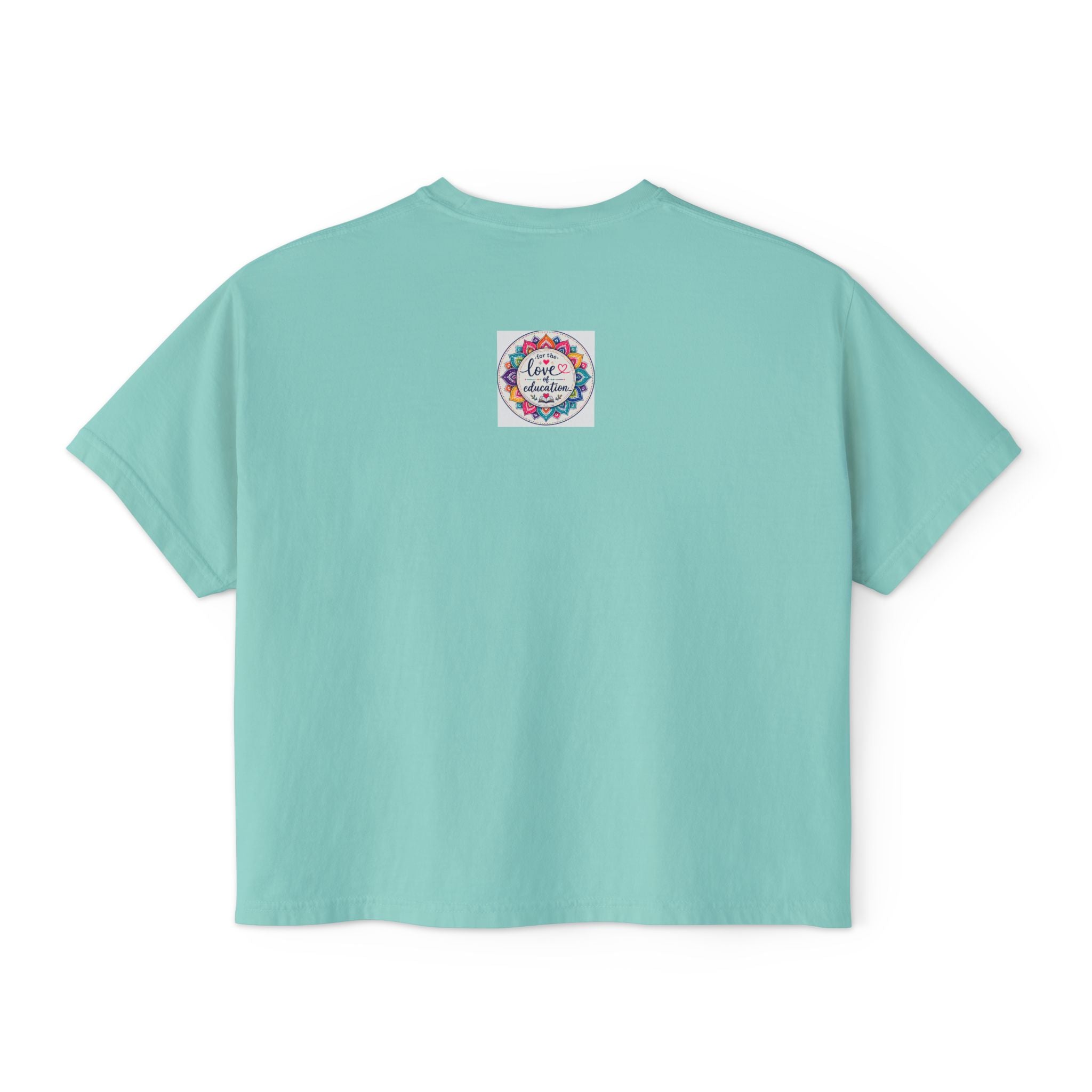 Women’s Boxy Tee — “Coffee, Kids, Chaos, Hope” Floral Graphic