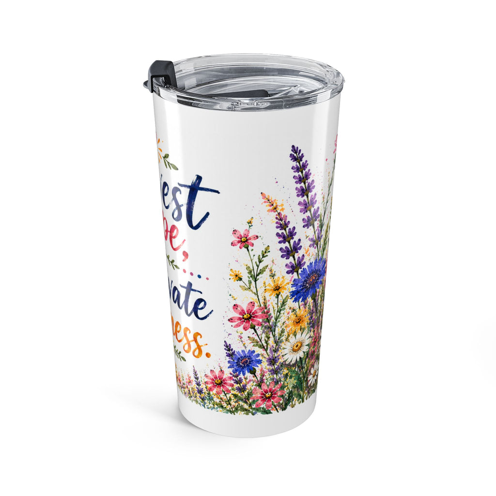 20oz Tumbler — "Harvest Hope, Cultivate Kindness" Floral Insulated Travel Cup