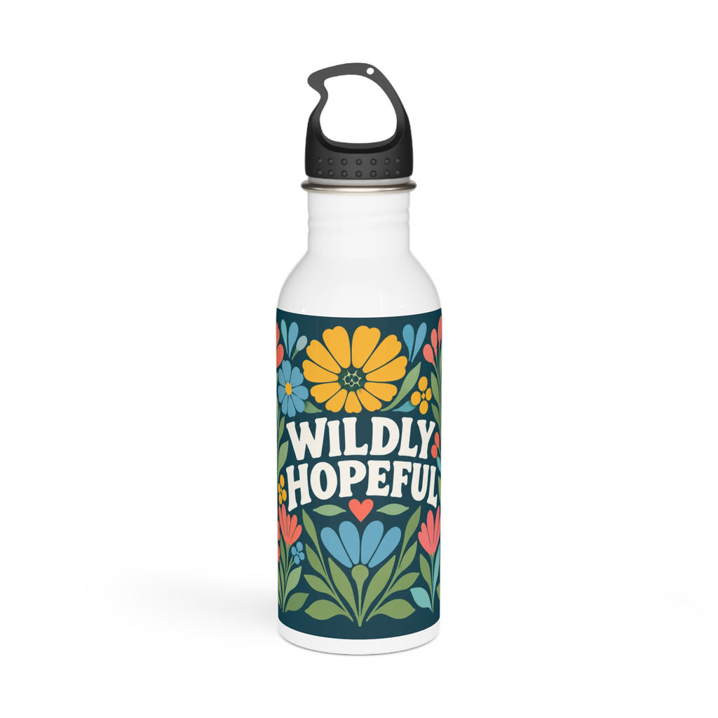 Wildly Hopeful Retro-Floral Stainless Steel Water Bottle