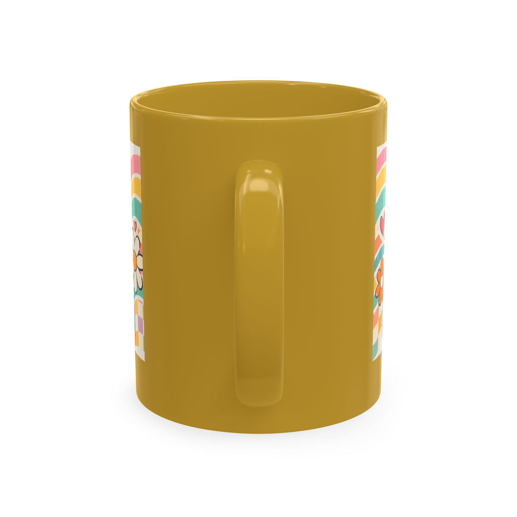 Coffee Kids Chaos & Hope Ceramic Mug — Retro Floral Teacher/Counselor/School Staff/Mom Coffee Cup