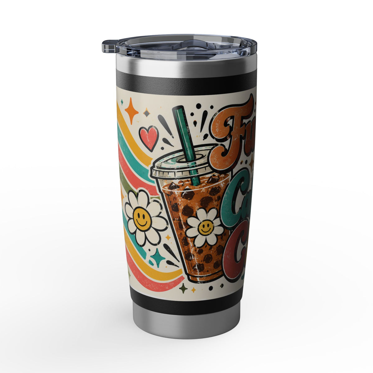 Fueled by Caffeine and Chaos 20oz Tumbler for Teachers, Parents, Leaders, Chaos Coordinators