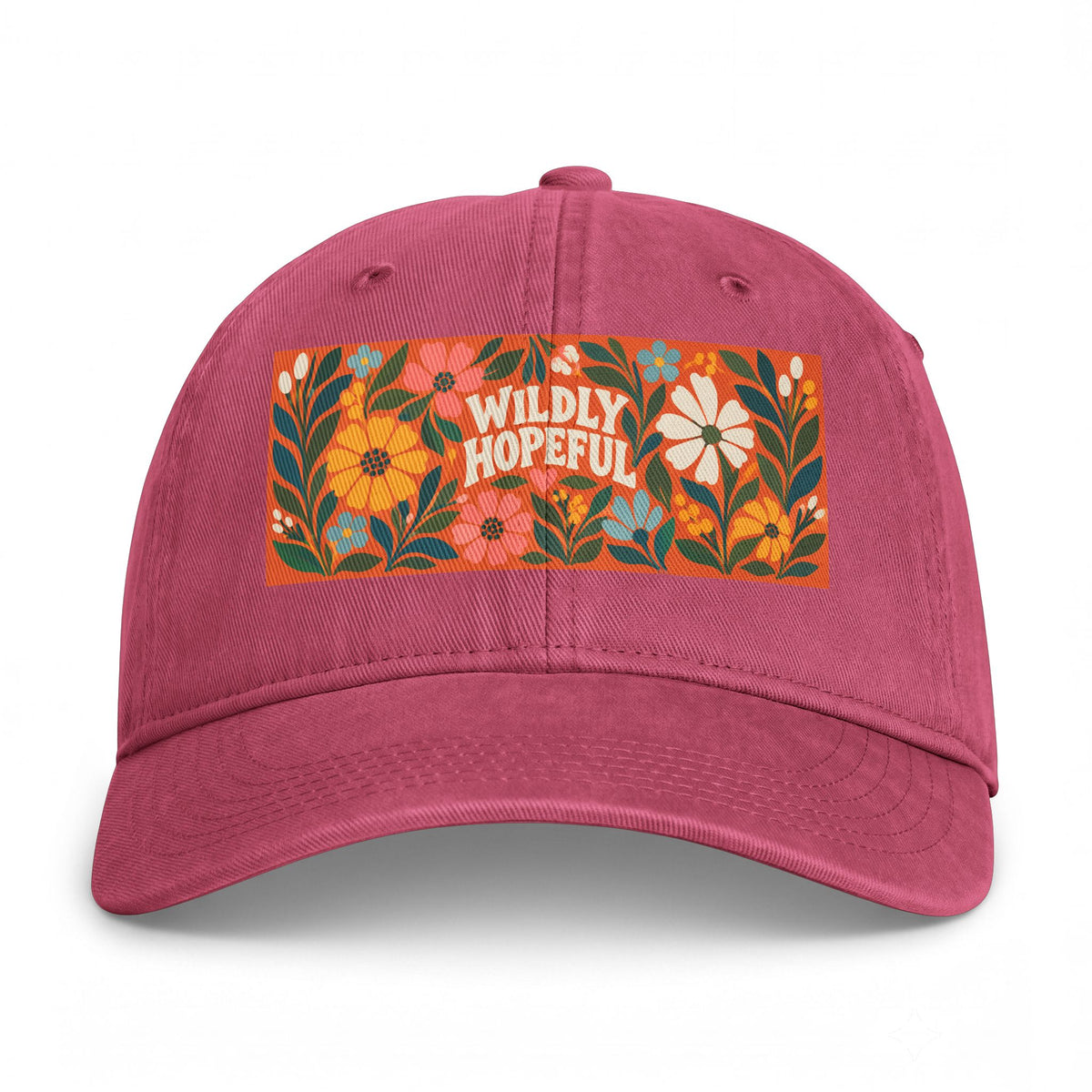 Wildly Hopeful Floral Cap — Embroidered Flower Patch Hat