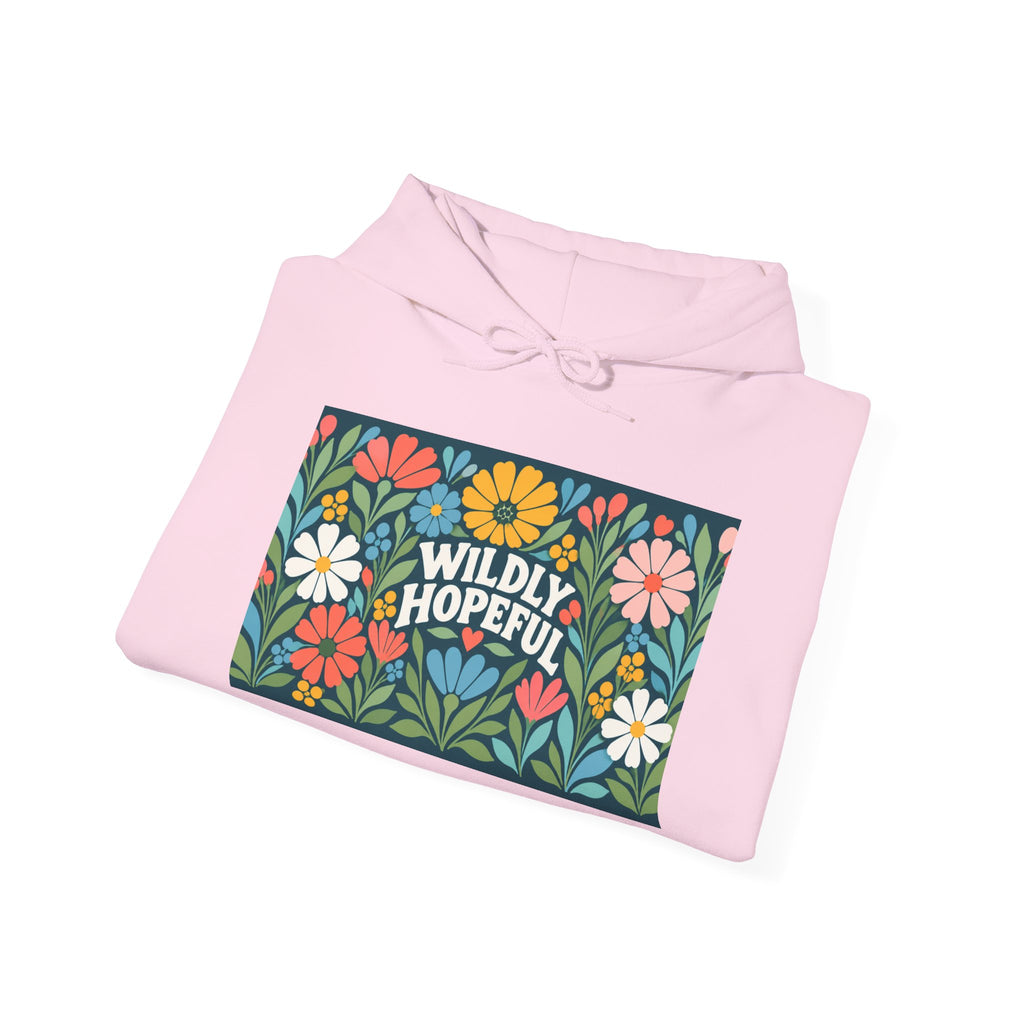Wildly Hopeful Floral Hoodie — "Wildly Hopeful" Inspirational Retro-Flower Pullover