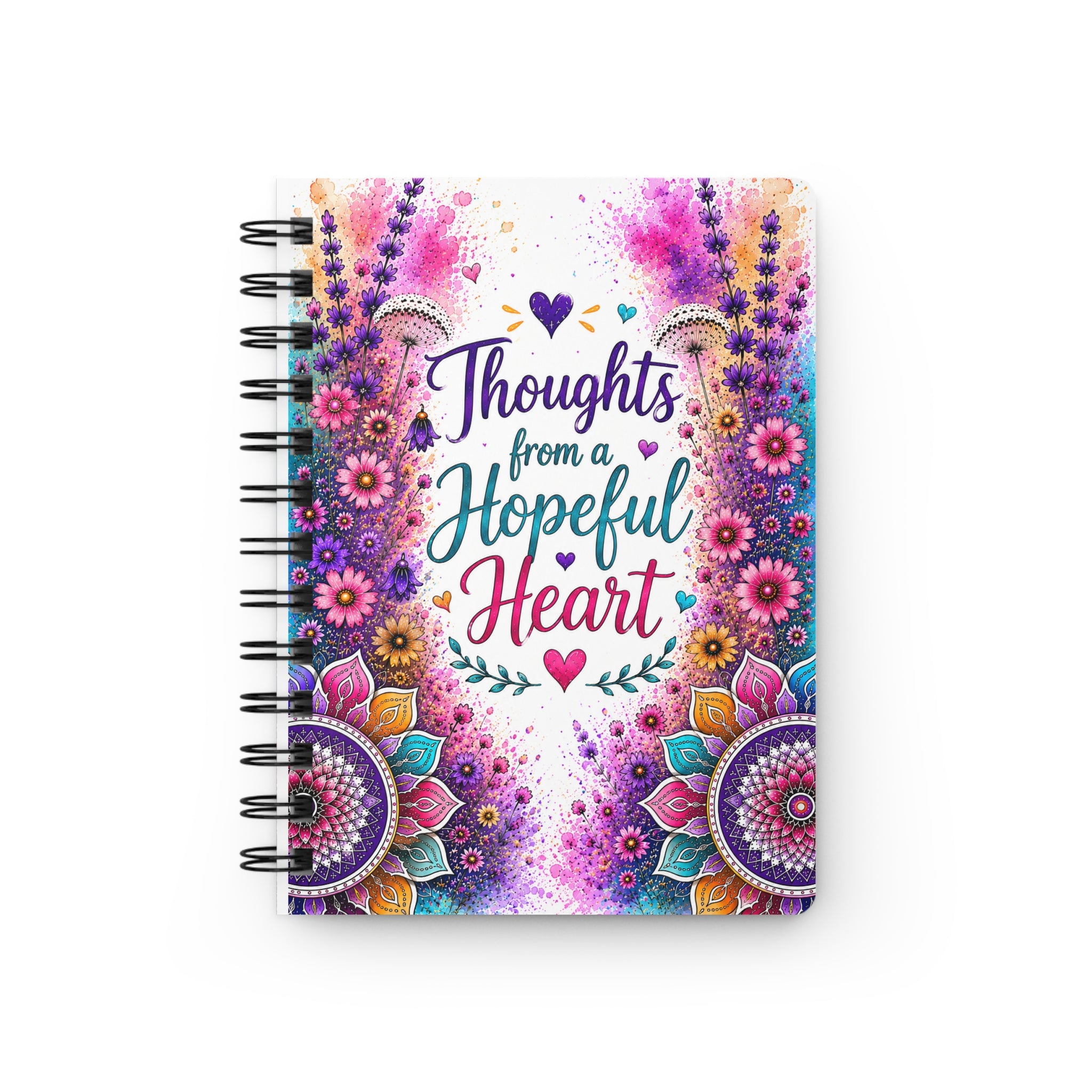 Thoughts from a Hopeful Heart Spiral Bound Journal — Floral Inspirational Notebook for Gratitude, Positivity & Daily Reflection