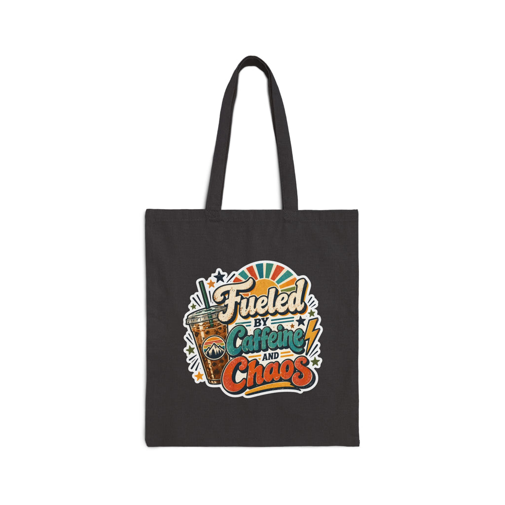 Fueled by Caffeine and Chaos Canvas Tote Bag, Unisex canvas bag for all purposes