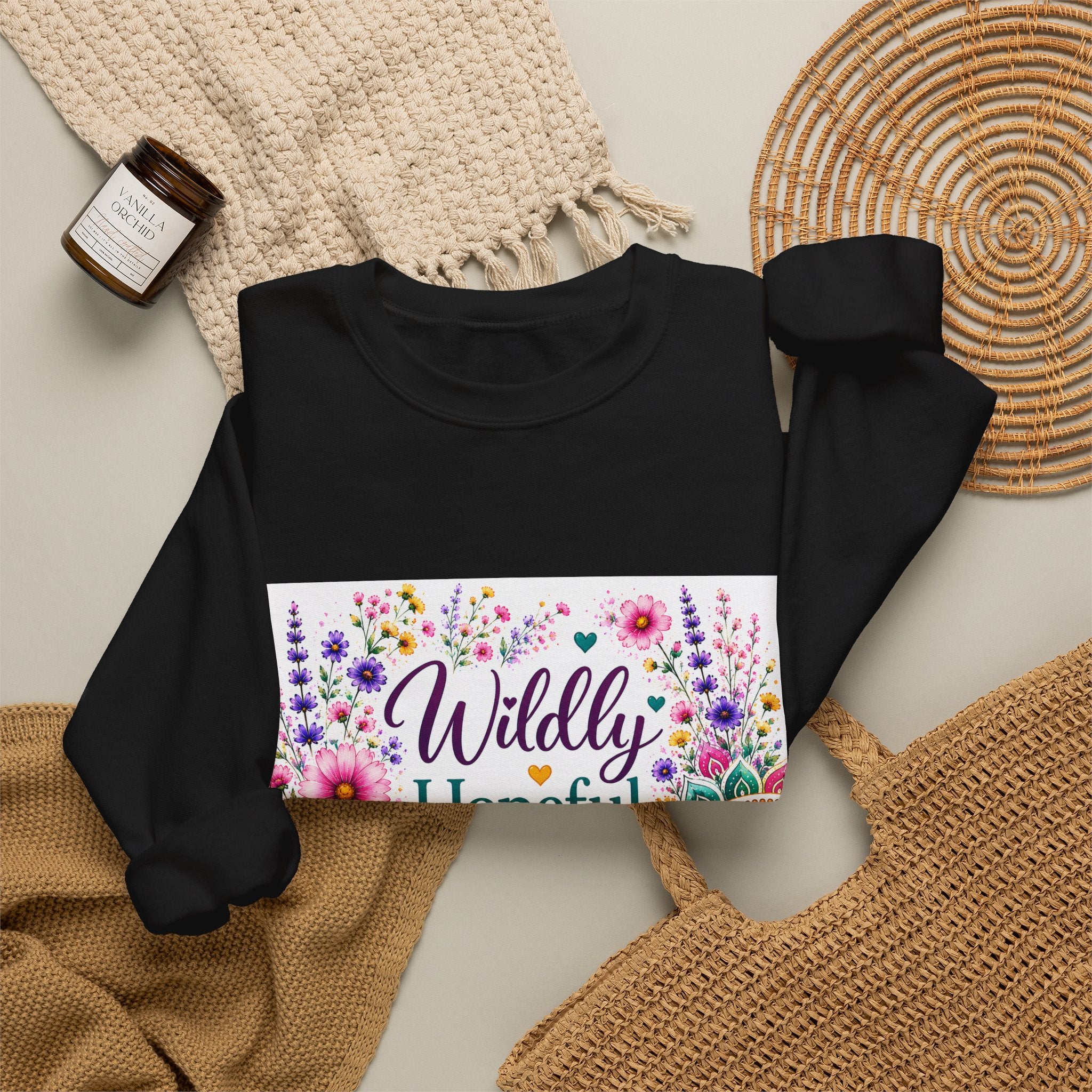 Crewneck Sweatshirt — Wildly Hopeful Floral Graphic