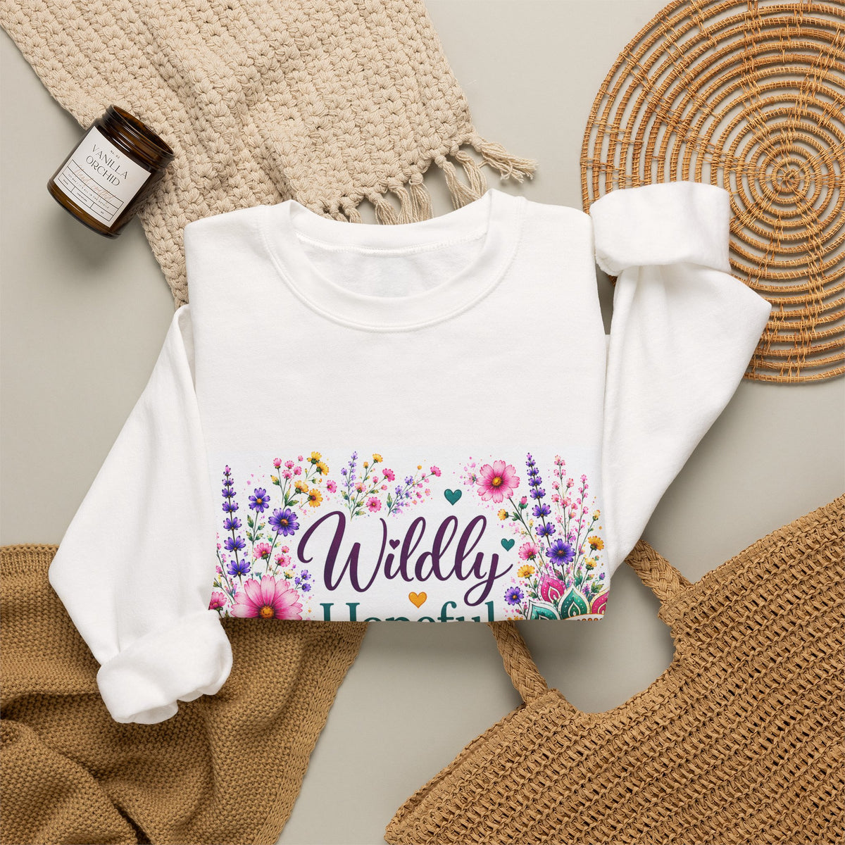 Crewneck Sweatshirt — Wildly Hopeful Floral Graphic
