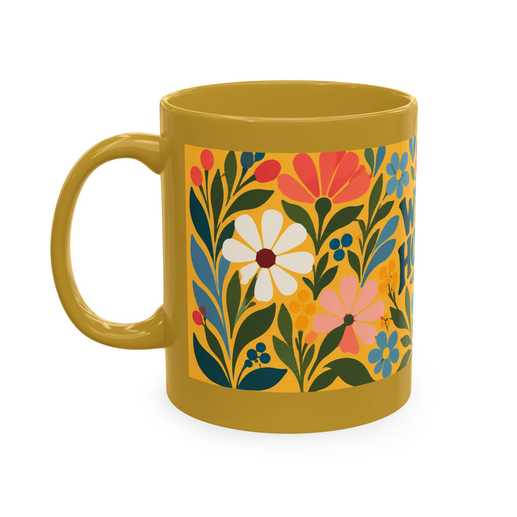 Wildly Hopeful Ceramic Mug – Floral Retro Inspirational Coffee Cup