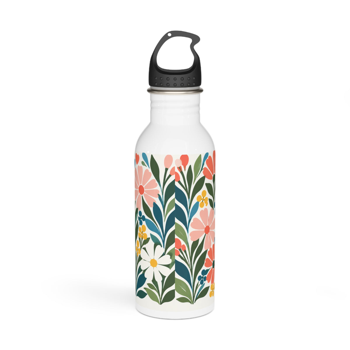 Stainless Water Bottle — "Wildly Hopeful" Retro-Floral Stainless Steel Bottle