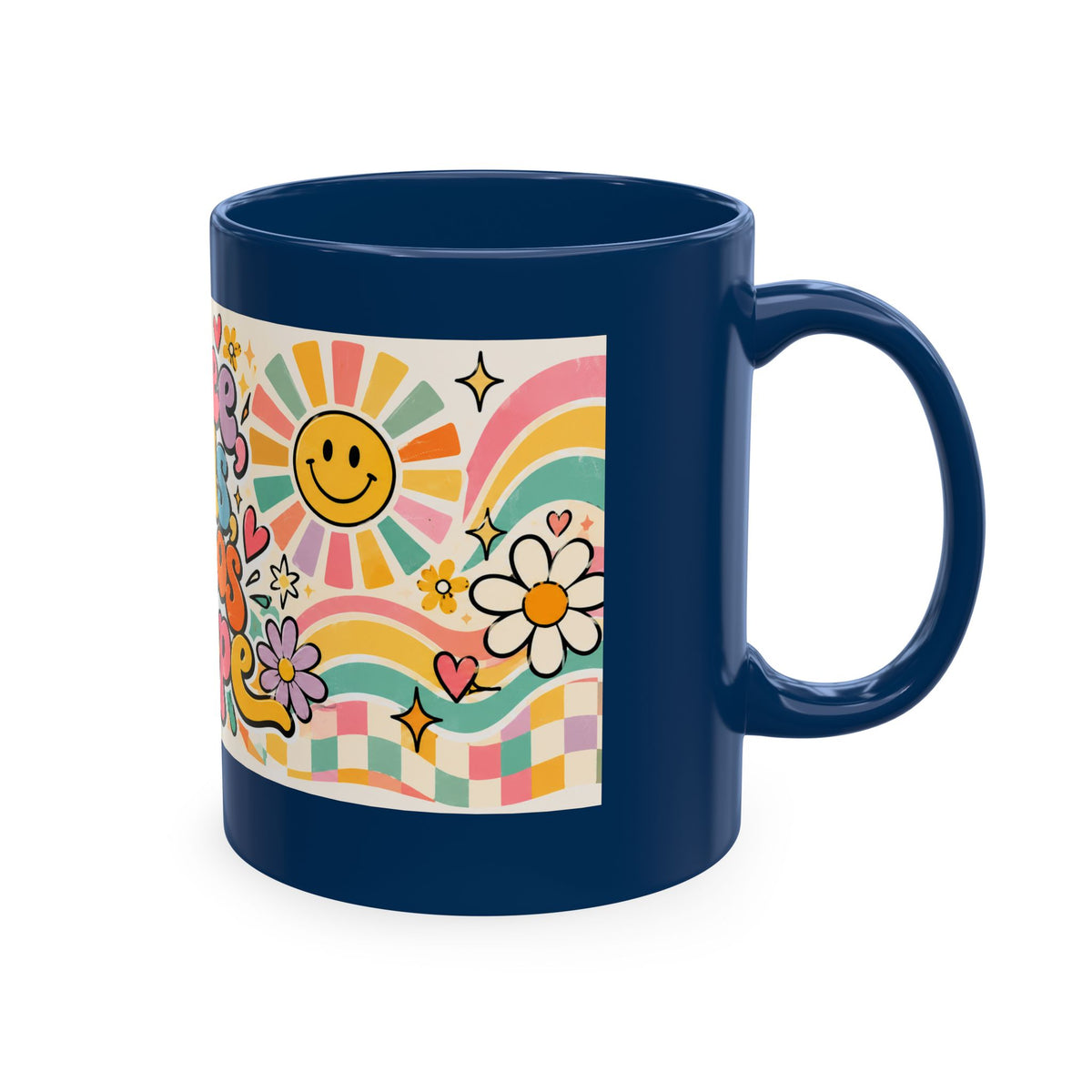Coffee Kids Chaos & Hope Ceramic Mug — Retro Floral Teacher/Counselor/School Staff/Mom Coffee Cup