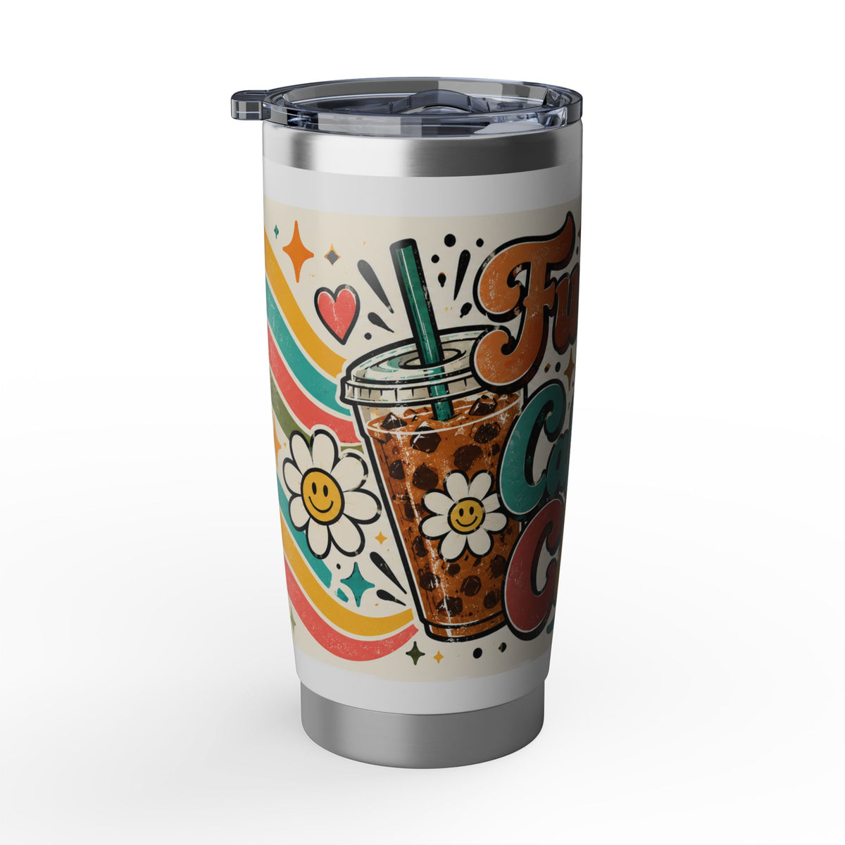 Fueled by Caffeine and Chaos 20oz Tumbler for Teachers, Parents, Leaders, Chaos Coordinators