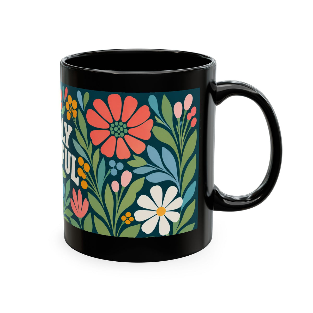 Wildly Hopeful Ceramic Mug — Retro Floral Inspirational Coffee Cup