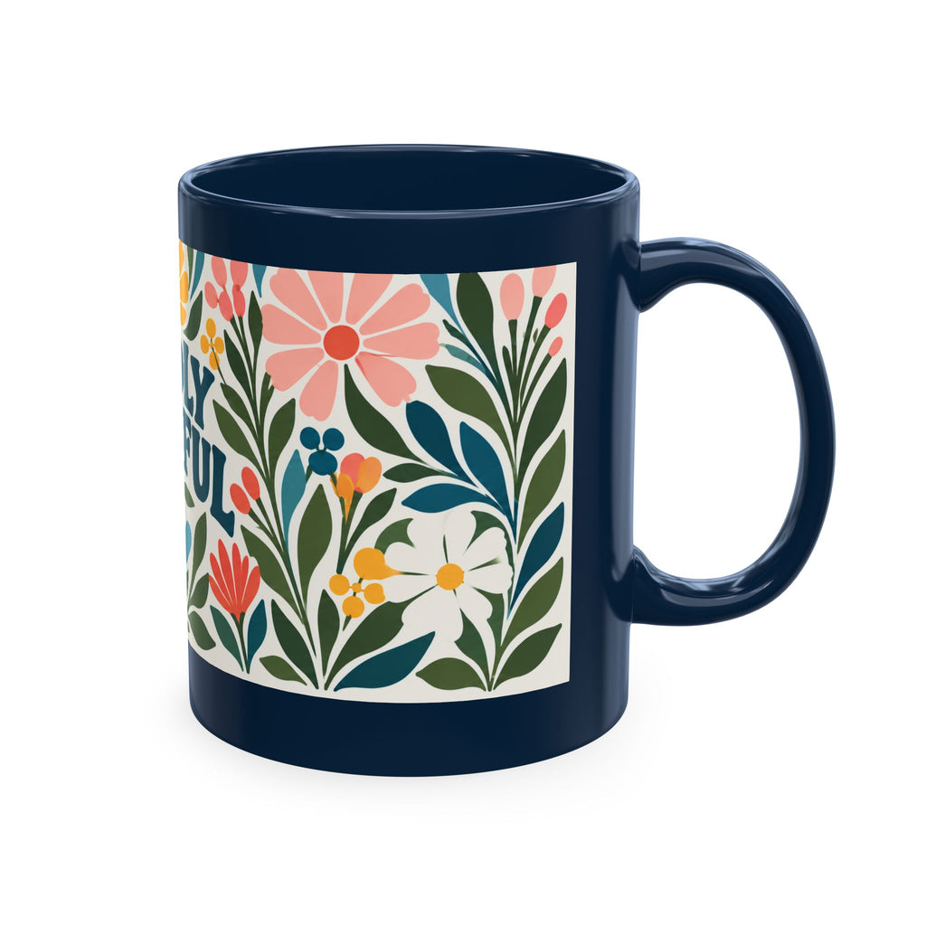 Wildly Hopeful Retro Floral Ceramic Mug — Inspirational Coffee Cup