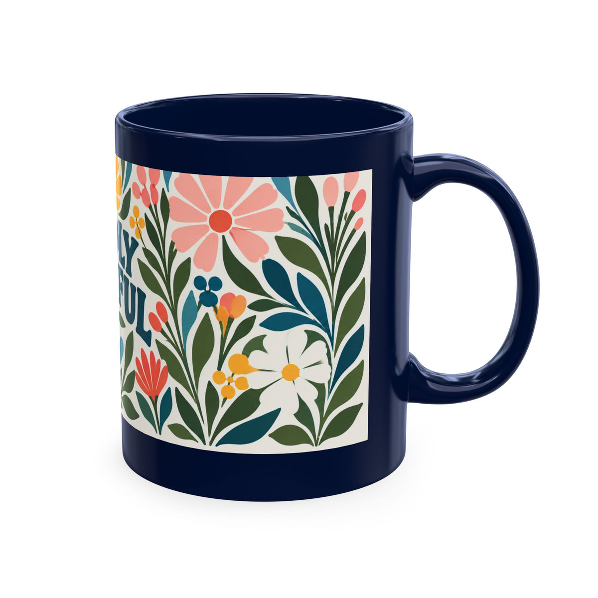 Wildly Hopeful Retro Floral Ceramic Mug — Inspirational Coffee Cup