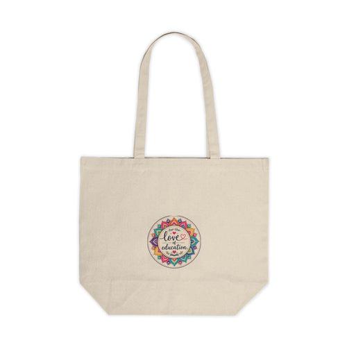 Canvas Tote Bag — “Coffee. Kids. Chaos. Hope.” Floral Boho Teacher & Mom Grocery Shopper