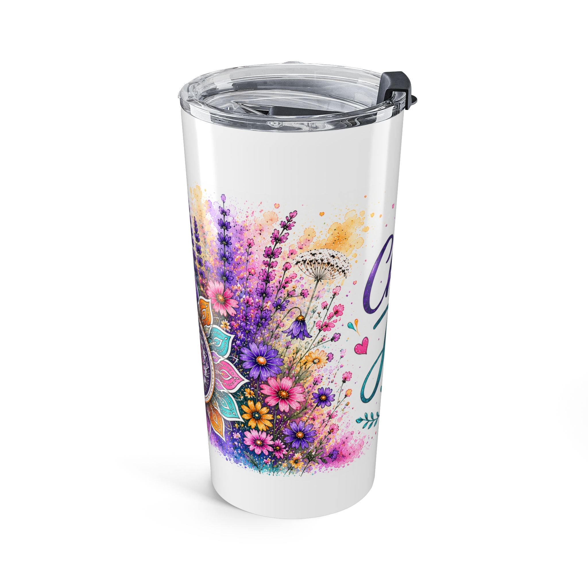 Choose Joy 20oz Tumbler — Floral Mandala Insulated Travel Cup