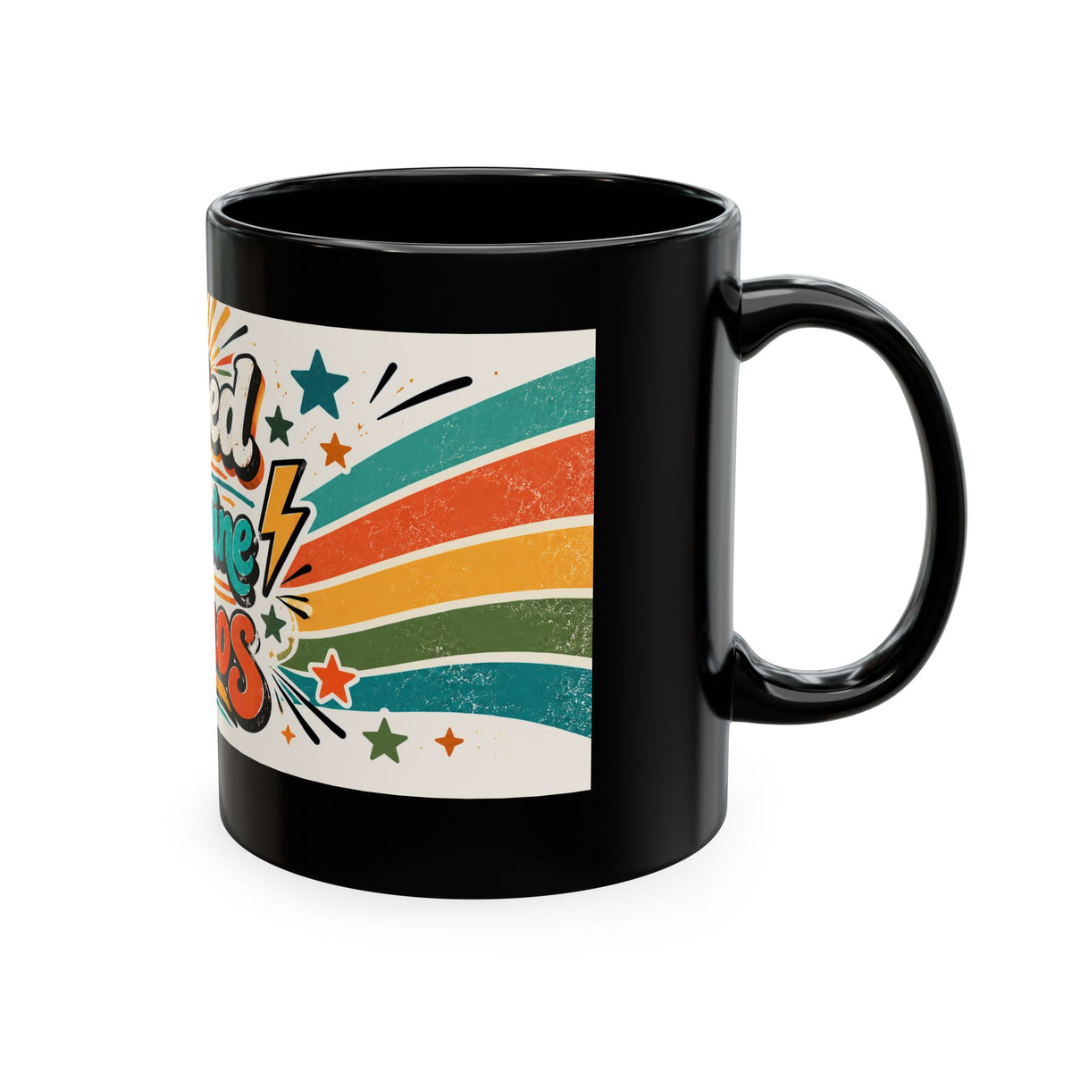 Fueled by Caffeine and Chaos Traditional Ceramic Mug for Coffee lovers, teachers, coaches, counselors, parents
