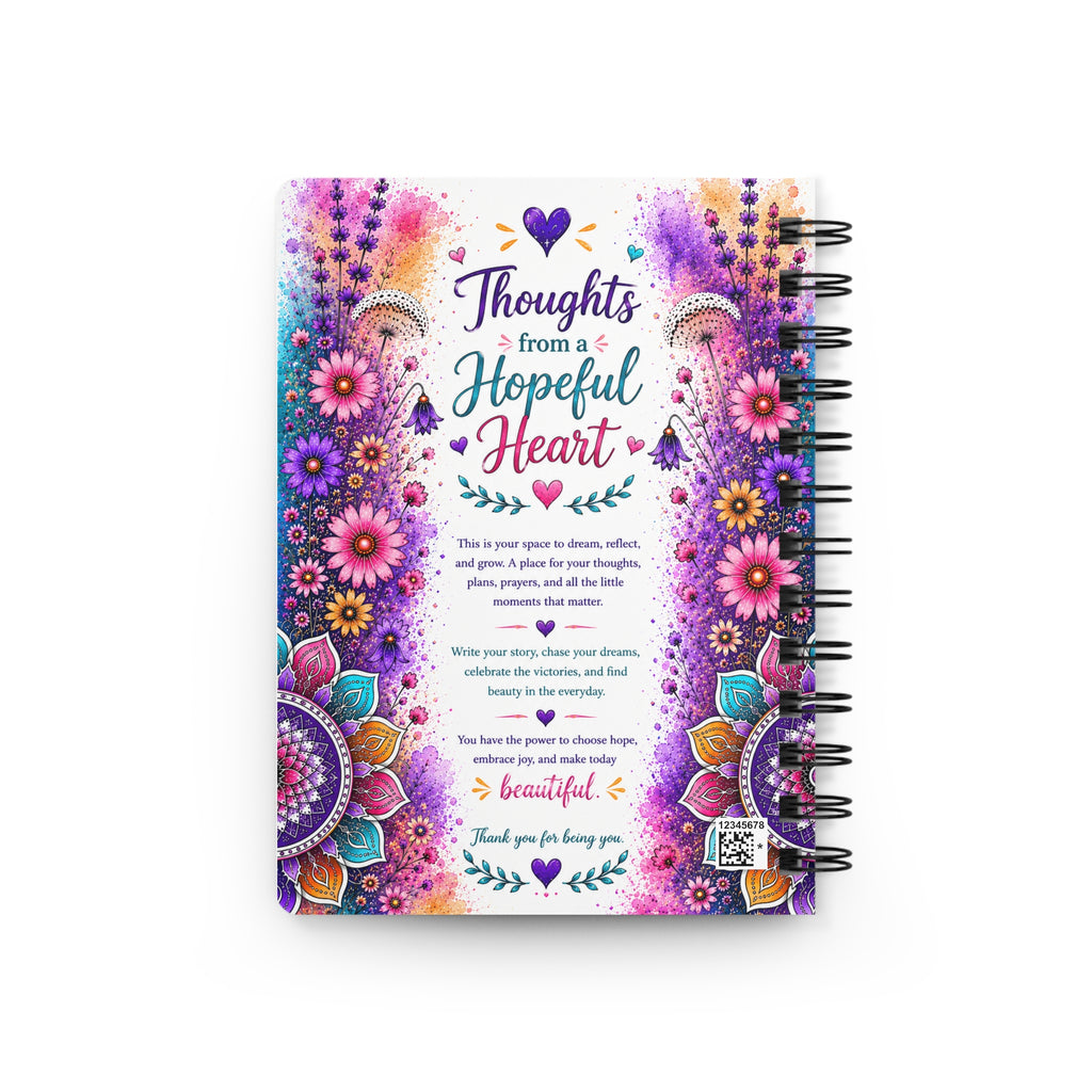 Thoughts from a Hopeful Heart Spiral Bound Journal — Floral Inspirational Notebook for Gratitude, Positivity & Daily Reflection