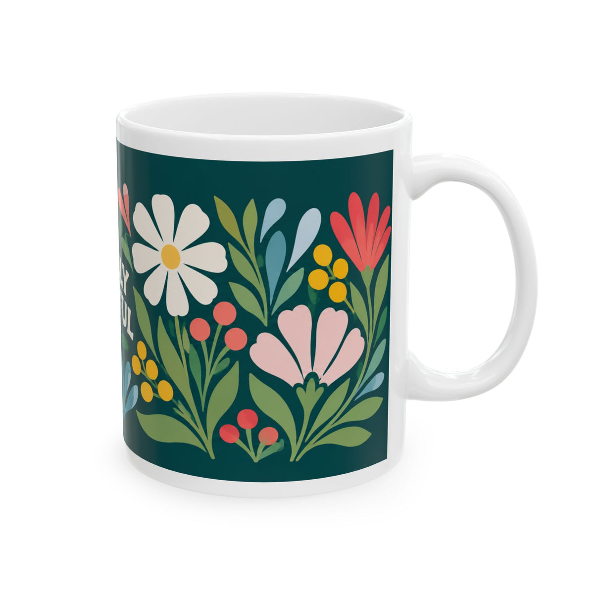 Wildly Hopeful Floral Mug — Inspirational Retro Wildflowers Coffee Cup (11oz/15oz)