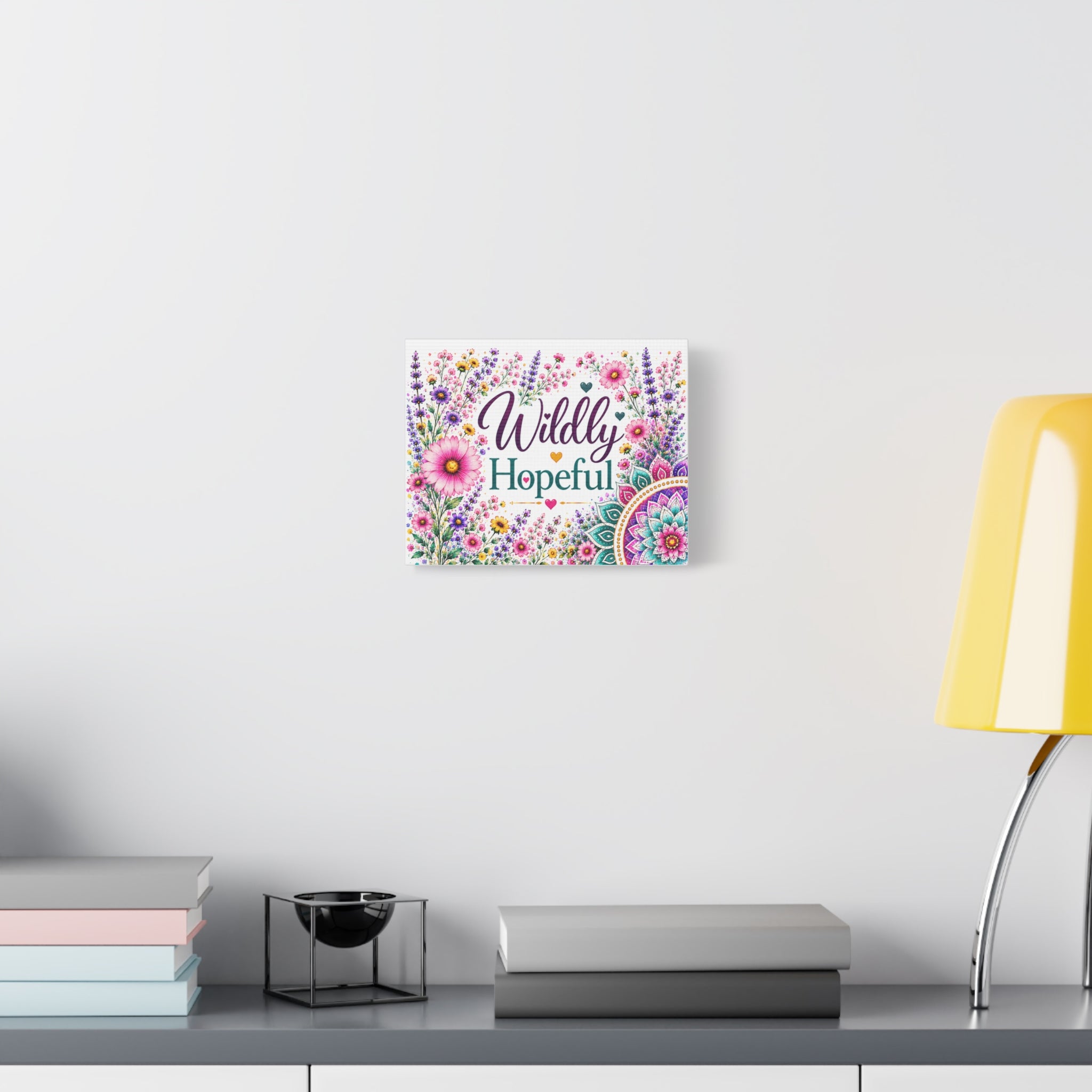 Wildly Hopeful Floral Canvas Wall Art — Inspirational Stretched Matte Print