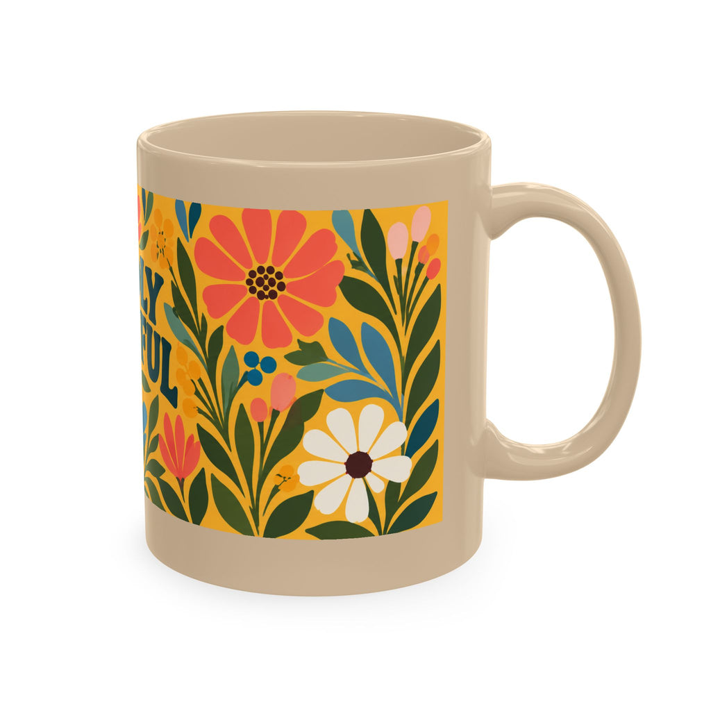 Wildly Hopeful Ceramic Mug – Floral Retro Inspirational Coffee Cup