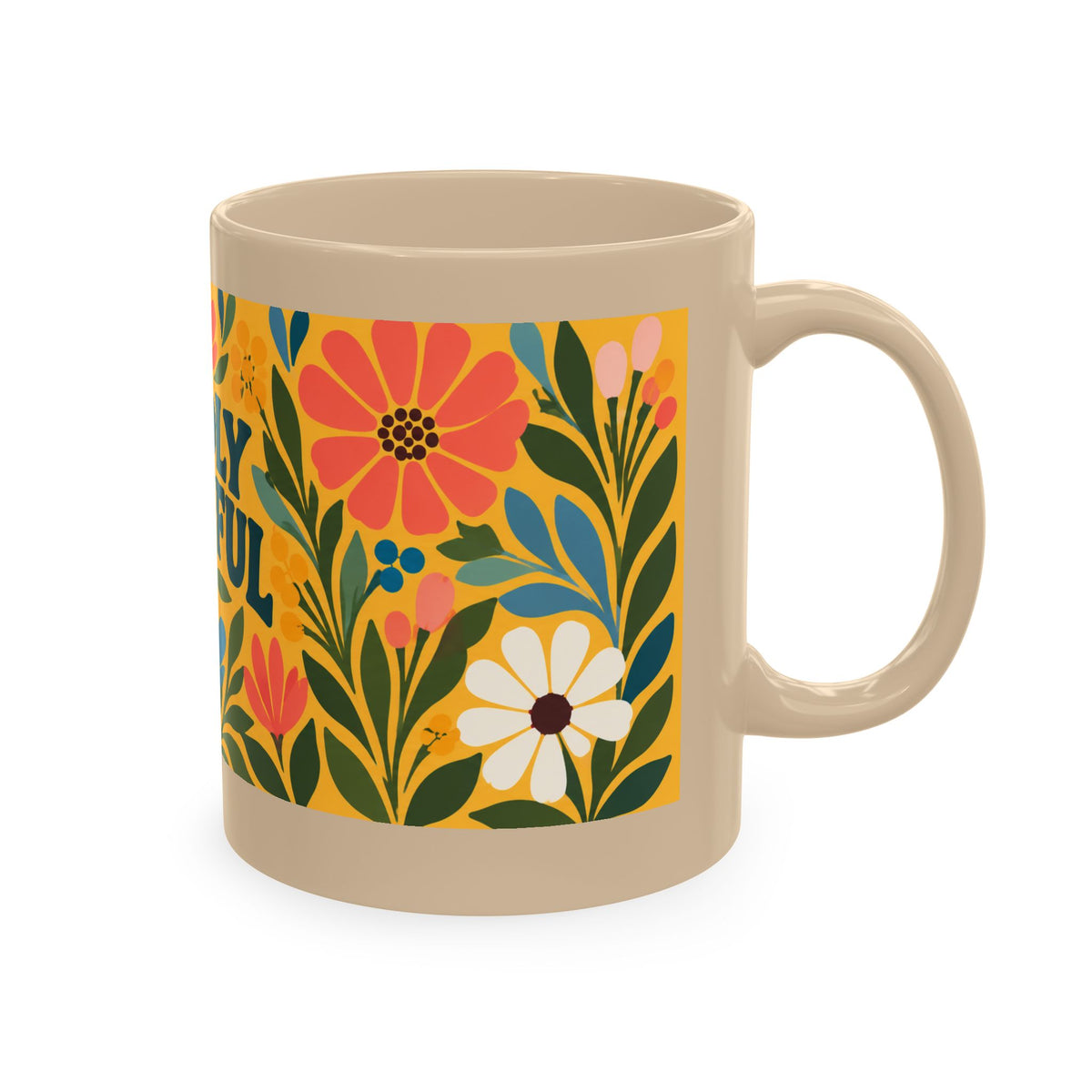 Wildly Hopeful Ceramic Mug – Floral Retro Inspirational Coffee Cup