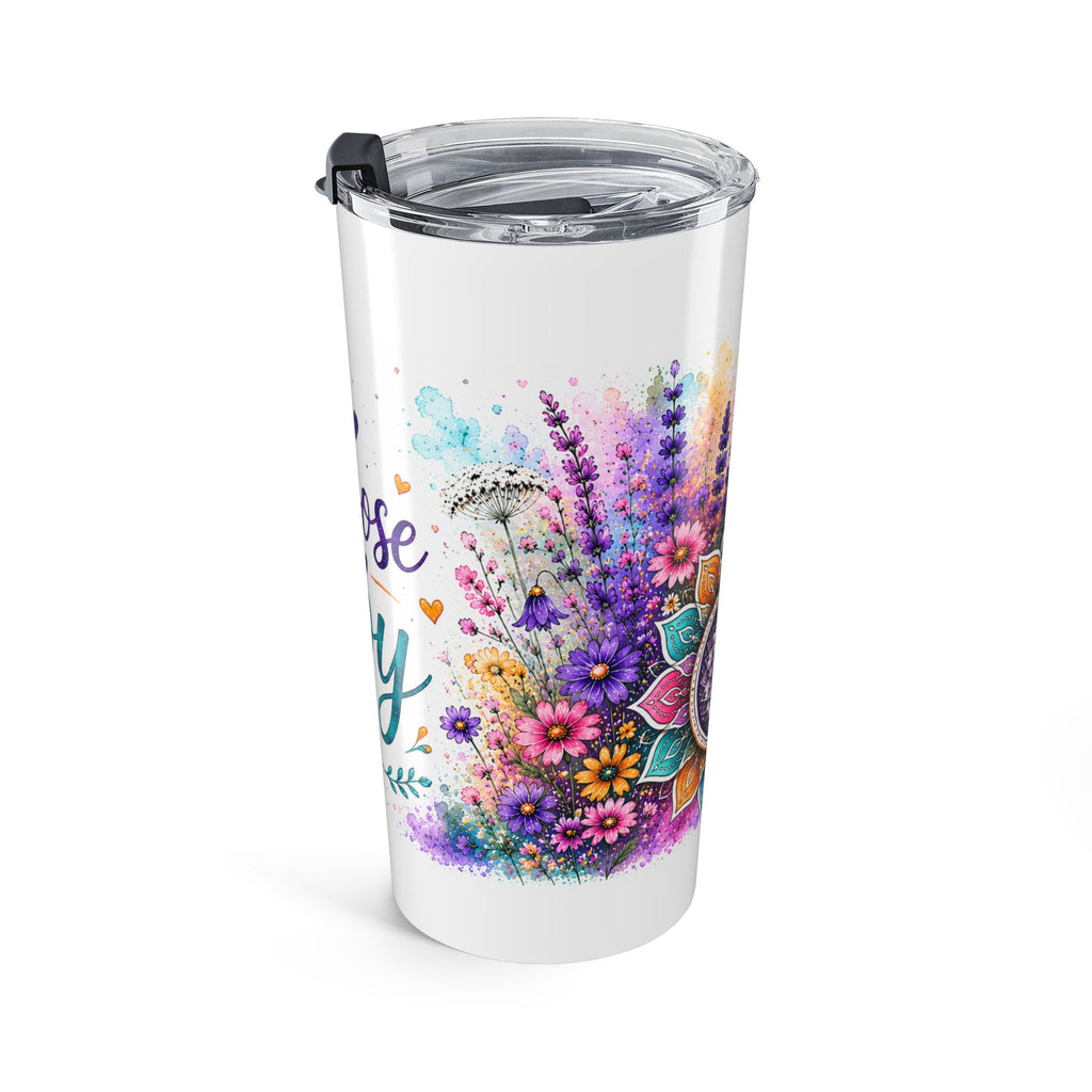 Choose Joy 20oz Tumbler — Floral Mandala Insulated Travel Cup
