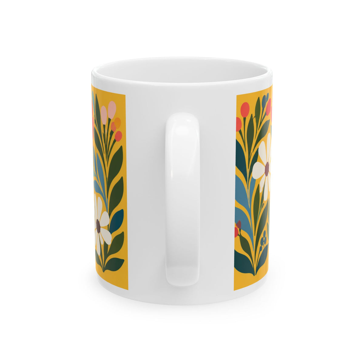 Wildly Hopeful Retro Floral Ceramic Mug — Inspirational Coffee Cup, Retro Wildflowers (11oz & 15oz)