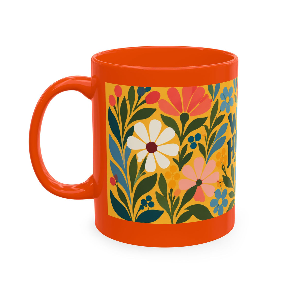 Wildly Hopeful Ceramic Mug – Floral Retro Inspirational Coffee Cup