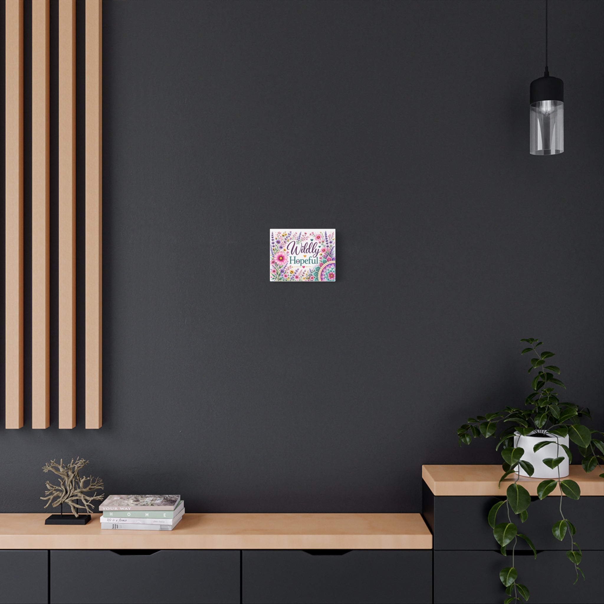 Wildly Hopeful Floral Canvas Wall Art — Inspirational Stretched Matte Print