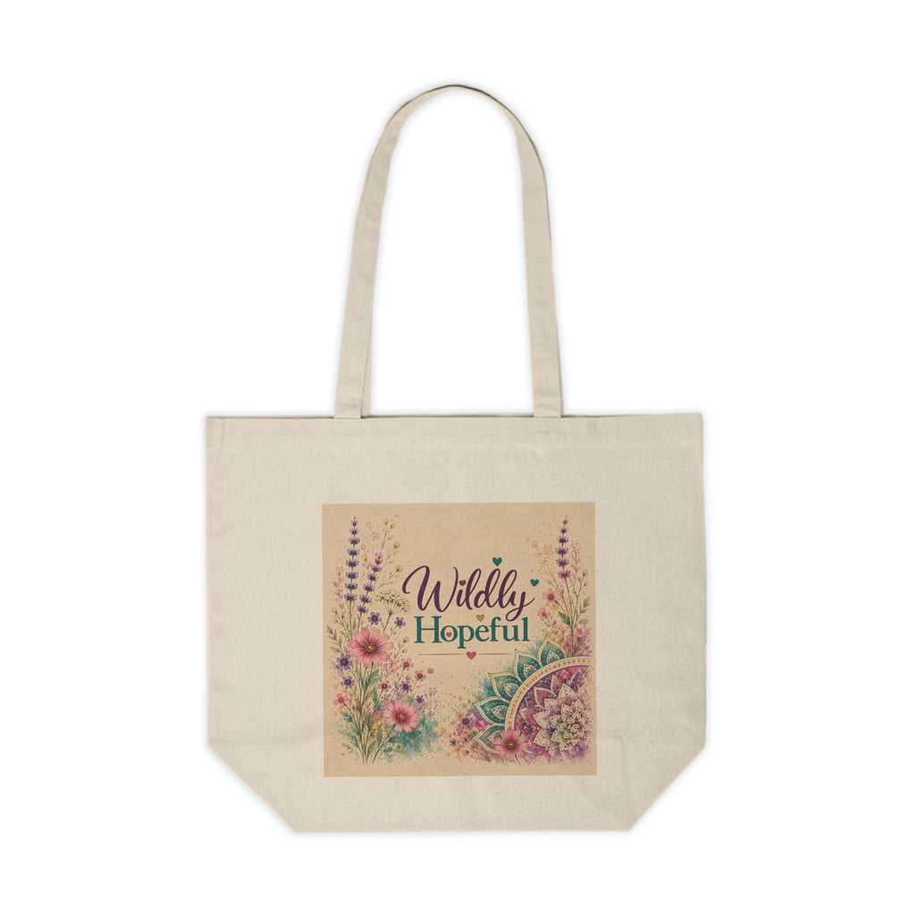 Wildly Hopeful Floral Canvas Tote — Inspirational Eco Shopping Bag